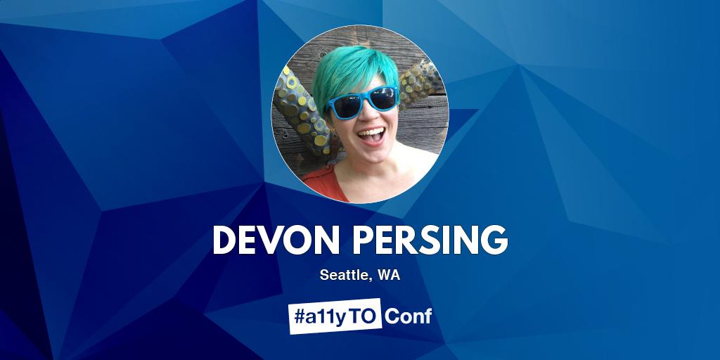 Devon Persing will be here for #a11yTOConf from Seattle!

Some early birds still available, but going fast.  Get them at the link: ow.ly/qGsk50vpNKX

Get to know Devon at <a href="/devonpersing/">Devon Persing</a> or through her work with <a href="/a11ysea/">A11ySEA</a>.