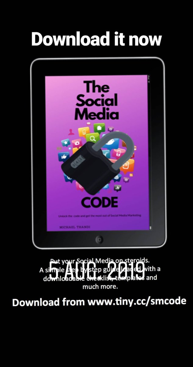 MichaelThandi's tweet photo. The Social Media Code
#SocialMedia #socialmediamarketing #socialmediacode #digitalmarketing #howtosocialmedia #diysocialmedia #socialmedialeads https://t.co/S2HIXieFmV