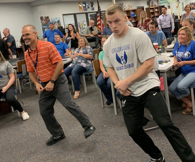 ja_gries's tweet photo. It’s your birthday @CoachJeremy_3 Dance like no one’s looking! Get out of your comfort zone! 🎂 @ocsfoster #teamoldham #TeamOCMS #orangefrog https://t.co/B50CV7h4WG