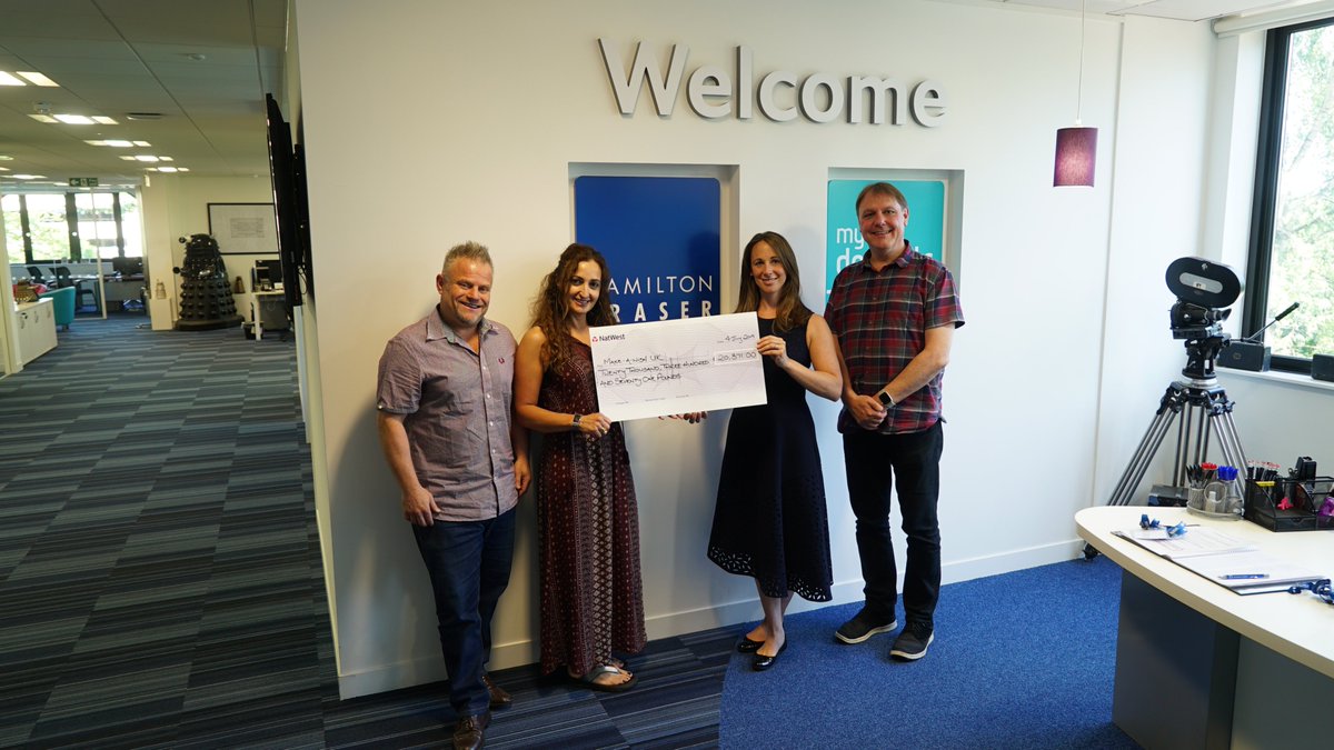 Massive thanks to <a href="/PaulShamplina/">Paul Shamplina</a> and teams at <a href="/LandlordAction/">Landlord Action</a> &amp; <a href="/HamiltonFraser/">Hamilton Fraser</a> for their support through our partnership 💙 We’ve raised over £23k through May’s @RumblewiththeAgents event and a recent single donation. 😲 Together they'll help grant wishes for ~8 children! 🙌🌟