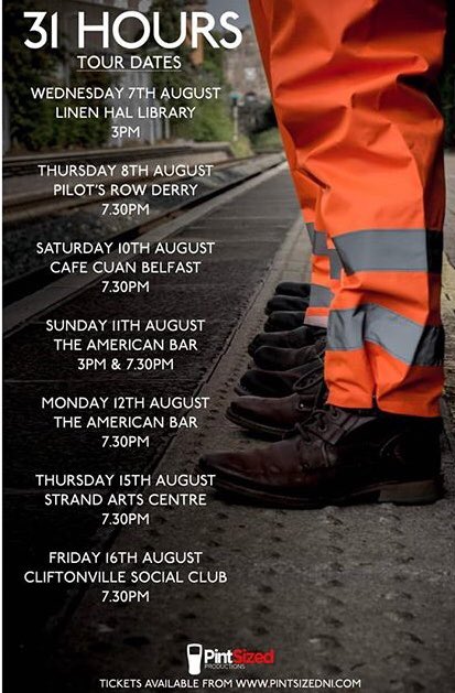 kieknowles's tweet photo. All the best to the cast and crew of #31Hours as the play starts it’s Northern Irish adventure today. For more info follow @PintsizedNi! https://t.co/ZymsGGRnZT