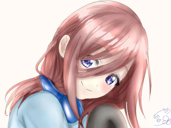 モカ🌸モカ☪︎*｡꙳さんがTwitterに投稿した中野三玖(五等分の花嫁)のイラスト。