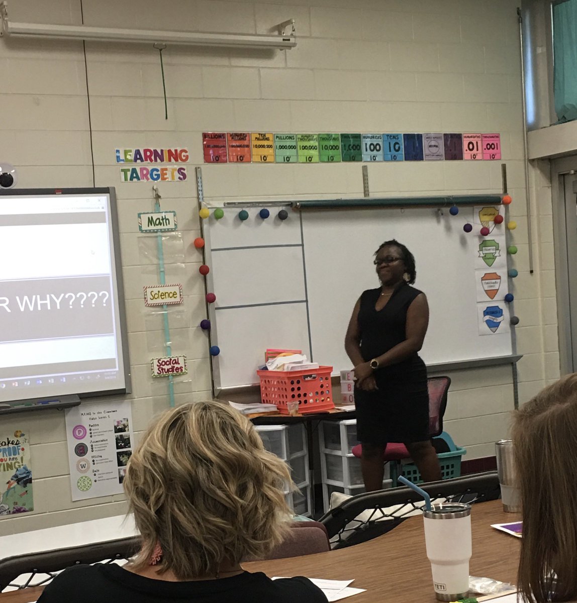 GoldenElem's tweet photo. Teacher leaders redelivering PL to our staff during pre-planning! We are pumped to Learn*Love*Lead*Serve* and to *Give to our families! #visiblelearning #TKES #PBIS #ohana5 https://t.co/elkUQYvFAc