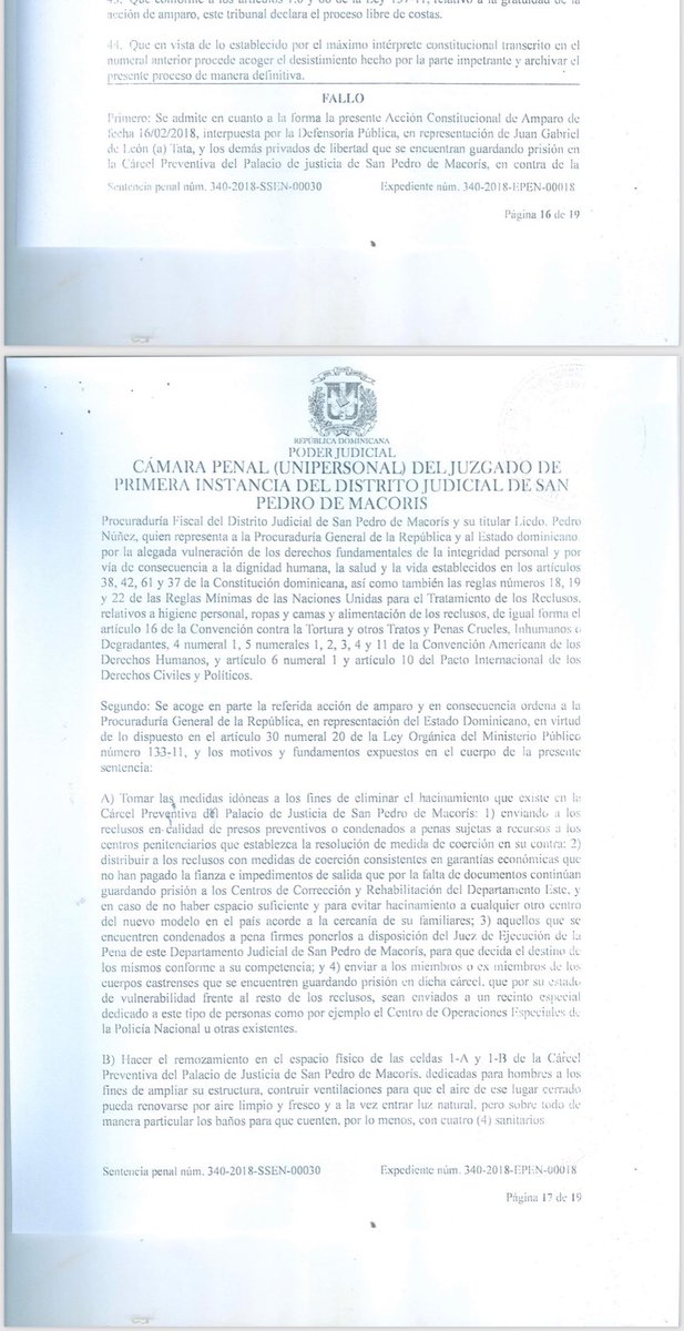 EdgarAquino's tweet photo. Hoy se suma otra muerte de detenido en preventiva del Palacio de Justicia de San Pedro de Macorís, con sobrepoblación y hacinamiento, incumpliendo la Sentencia No.340-2018-SSEN-00030 d/f 27/03/2018 de Amparo
⁦@ProcuraduriaRD⁩ ⁦@JeanARodriguezS⁩ ⁦@z101digital⁩ https://t.co/fwbj1vbszm