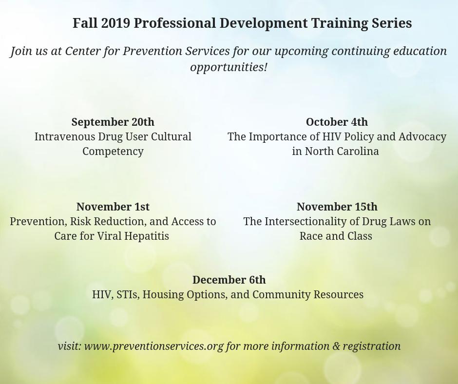cps_nc's tweet photo. Visit the Center for Prevention Services website to register for an amazing Fall training series! https://t.co/Urabom1bwe
#trainandengage #communityeducation #preventionforward #advocacy #raiseawareness https://t.co/zxYMy8AA7I