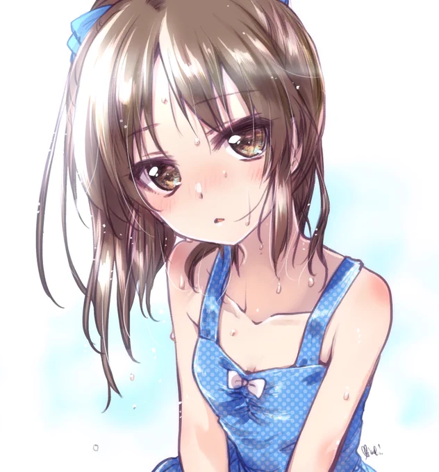 水着の橘ありす。ポニテめっちゃかわいいので一度描いてみたかった…💖 