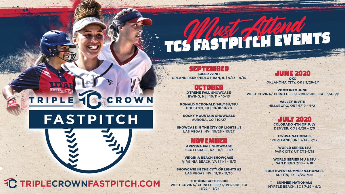 softballexcel's tweet photo. There are tons of opportunities to recruit at Triple Crown Fastpitch events this fall.  Also, get our 2020 events on your schedule! Visit the table in the lobby for details! WEBSITE: https://t.co/7E96A3shxs #pitchingsummit #softballexcellence https://t.co/TaXBvynHaj