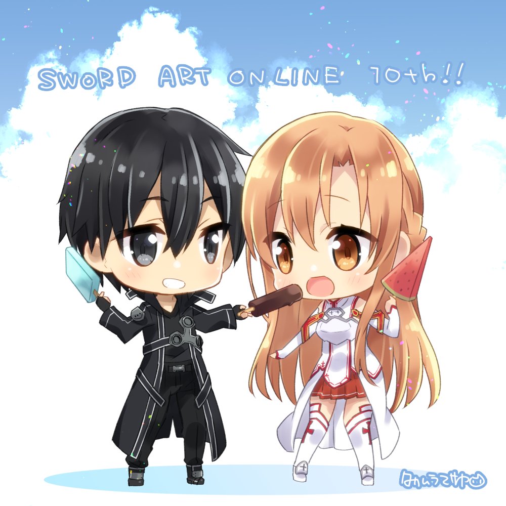アスナ(SAO) ,キリト(SAO) 「秋葉原で開催中の『ソードアート・オンライン -エクスクロニクル-』のアクリルキー」|タカムラマサヤのイラスト