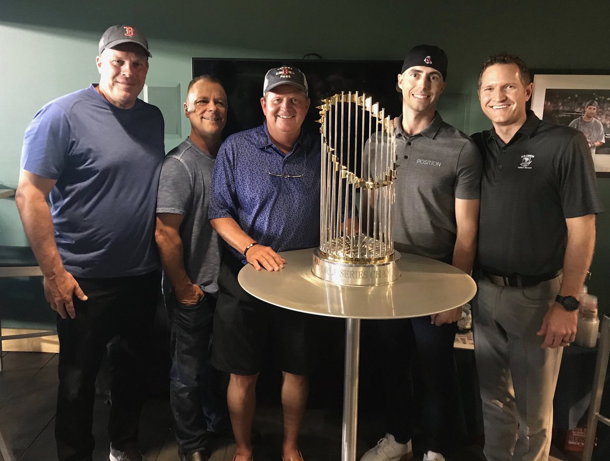 SFGTexas's tweet photo. Red Sox Game with @massmutual Loving the World Series Trophy! #Finance #RedSoxNation #boston #WorldSeries #massmutual https://t.co/mlGHEteb8l