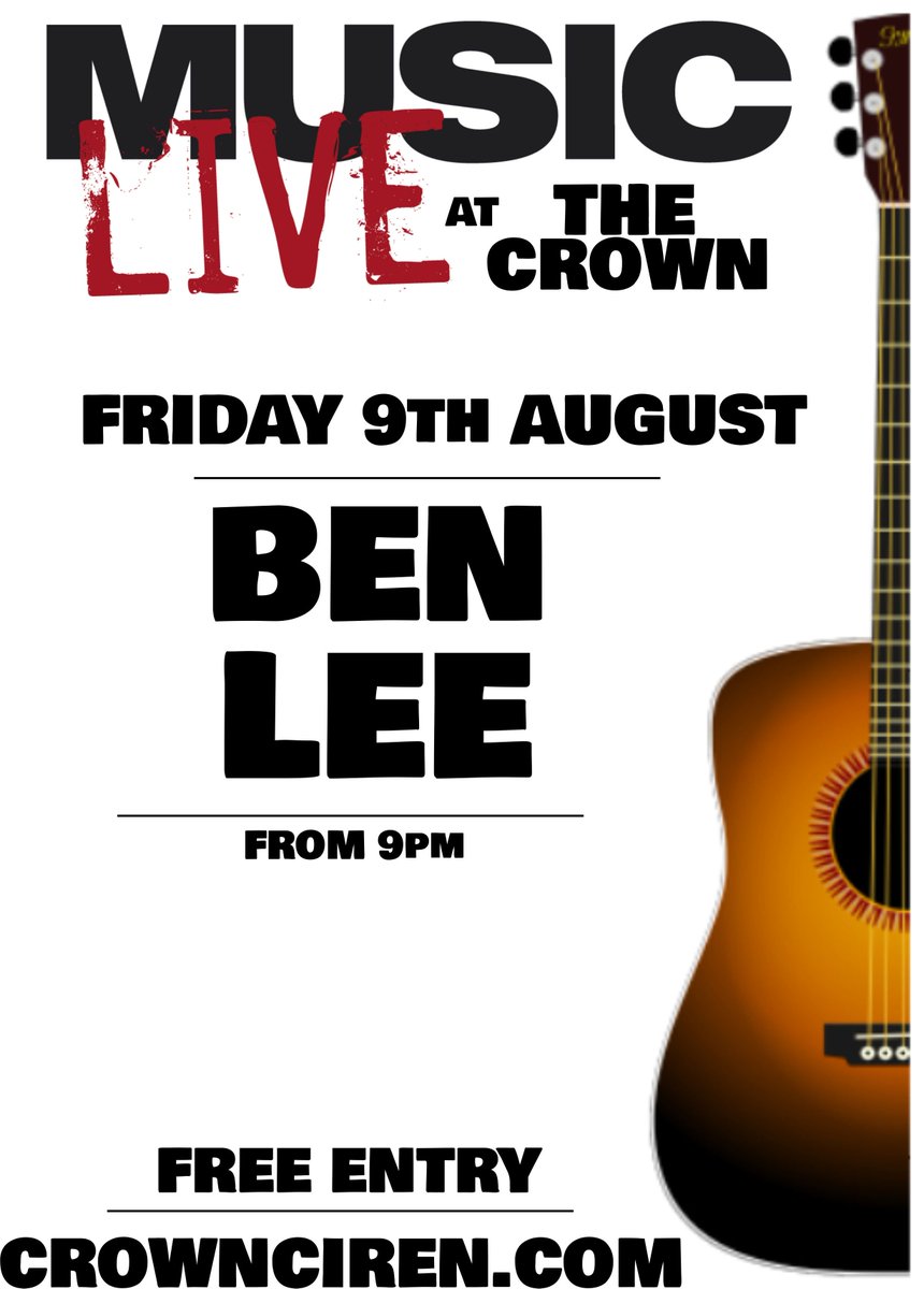 TheCrownCiren's tweet photo. Live music this Friday 
BEN LEE
From 9pm
https://t.co/qAzN3IiTj7 https://t.co/QT9m7ubkUv