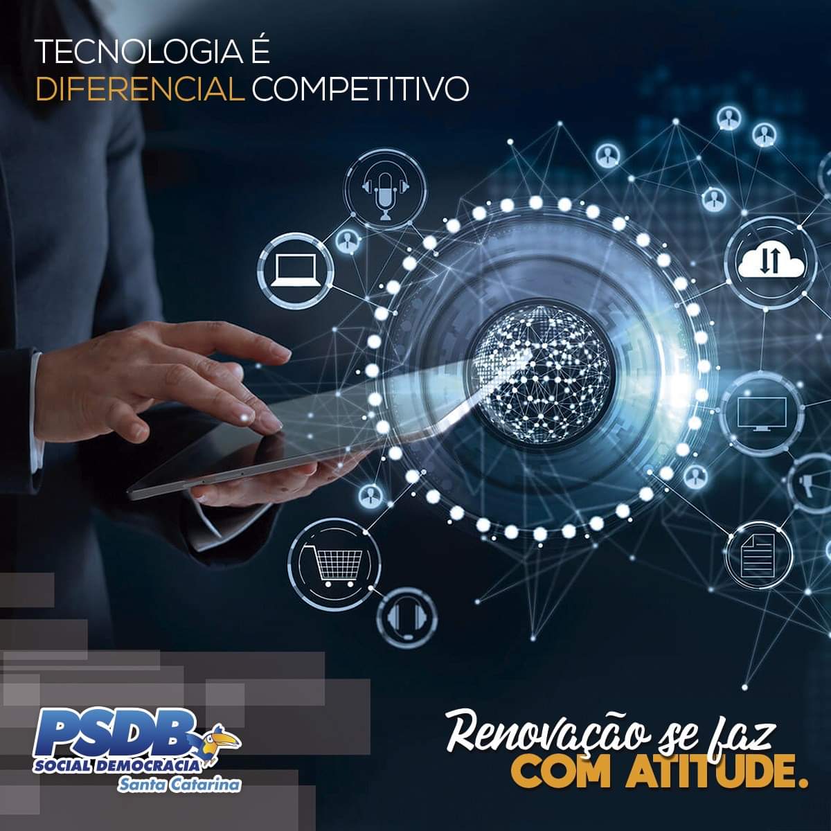 psdbsc45_'s tweet photo. PSDB SC apoia a indústria catarinense, pois acredita no talento dos profissionais de tecnologia e inovação. Quanto mais produtividade, maior é a competitividade e isso aumenta a geração de empregos e renda, que ganha em qualidade de vida. Assim é a social democracia. https://t.co/nj049Hi8kZ