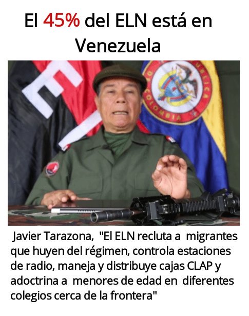 Obs_REDES's tweet photo. Javier Tarazona, "Esta guerrilla recluta a los migrantes que huyen del régimen, controla estaciones de radio, maneja y distribuye cajas CLAP y adoctrina a los menores de edad en los diferentes colegios cerca a la frontera". https://t.co/dA8ILn3CIH  #7Ago #ELN #GruposIrregulares https://t.co/ayiTkZqZzY