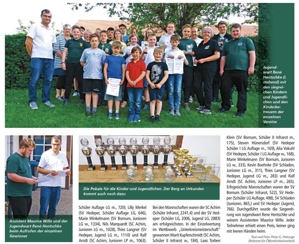 SVDorstadt's tweet photo. Zeitschrift „Der Norddeutsche Schütze“, Ausgabe 07-08/2019, Seite 32 & 33
#Dorstadt #Gemeinde #Oderwald #Samtgemeinde #Landkreis #Wolfenbüttel #KSV #Kreisschützenverband #Siegerehrung #Jugend #Unterkreis #Iberg #Hedeper #Schießsport #Matzuga https://t.co/aew7tO226Y