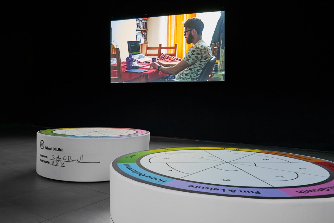 FACT_Liverpool's tweet photo. In Real Life by #LizMagicLaser is an experimental reality show featuring 5 online freelance workers. Witness their personal journeys as they follow a programme of self-care and professional development ๐ฉโ๐ป๐จโ๐ป Open now as part of REAL WORK ๐ until 6 Oct https://t.co/QBkKTB8opC https://t.co/ACmsbHRUZz