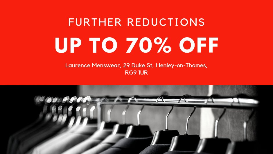 Hey, if you're going to do a SALE, do it right! We've got up to 70% on selected items and further reductions across our SS19 range. #supporlocal #shoplocal #henley #ss19 #Sales #bargains  #fashion #menswear