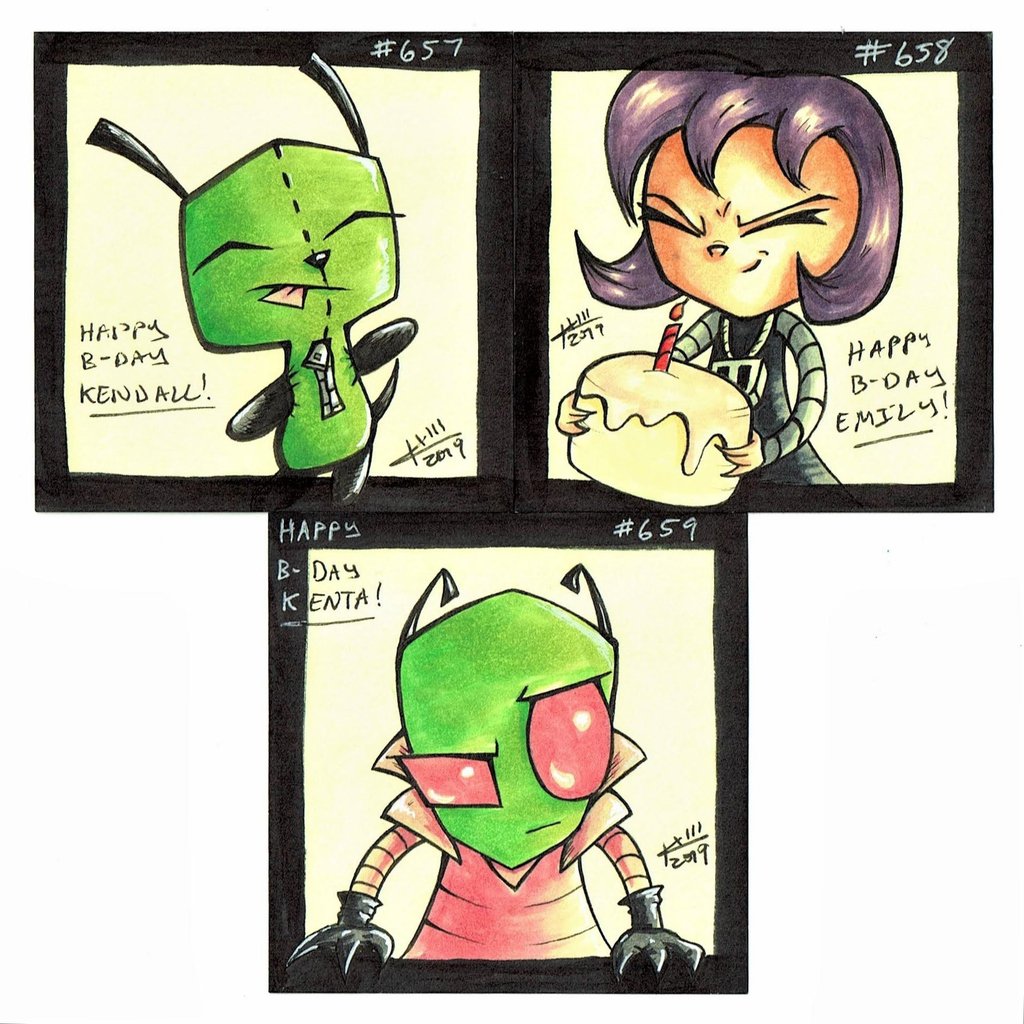 KairosXIII's tweet photo. Some quick #invaderzim bday sketches today. Heard there was a reboot on the way.
#nickolodean #90s https://t.co/WqYdqN3HjR