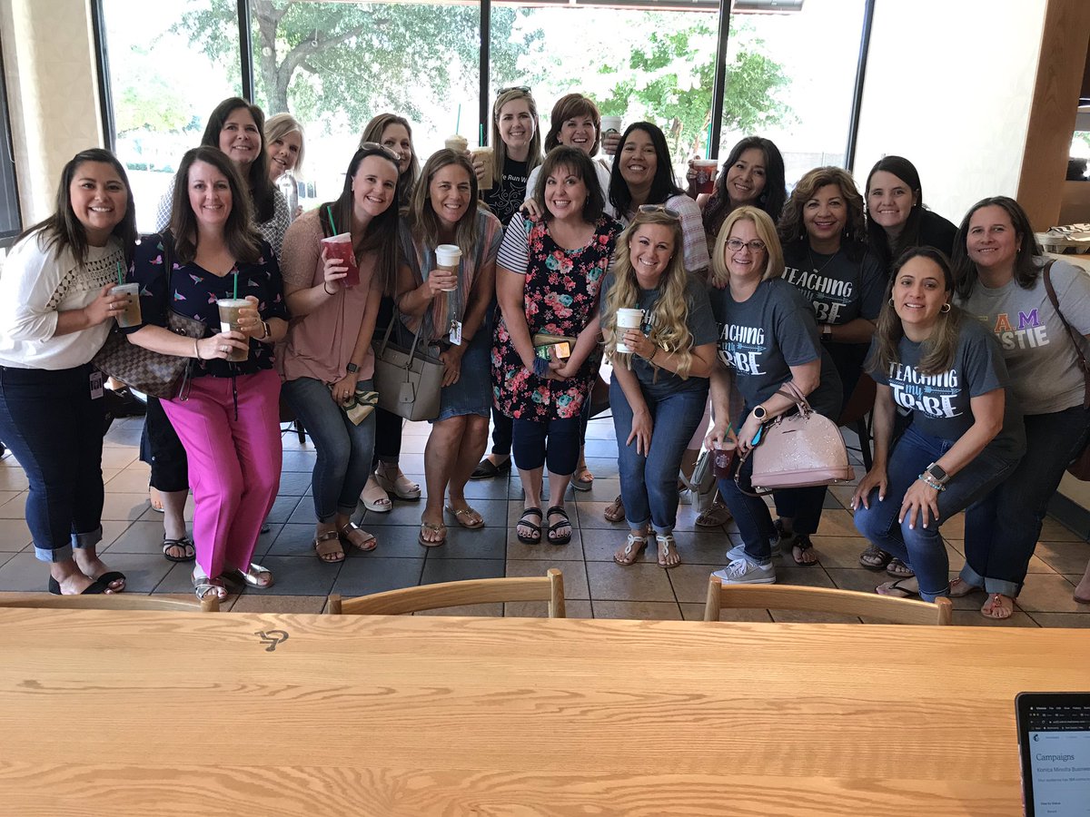 mrsfrench20's tweet photo. When @Christie_Elem takes over the Starbucks!!! #christieconnects #iteach4 #teacherssupportingteachers #ourFISDstory #FISD https://t.co/g7JT9xHIyM