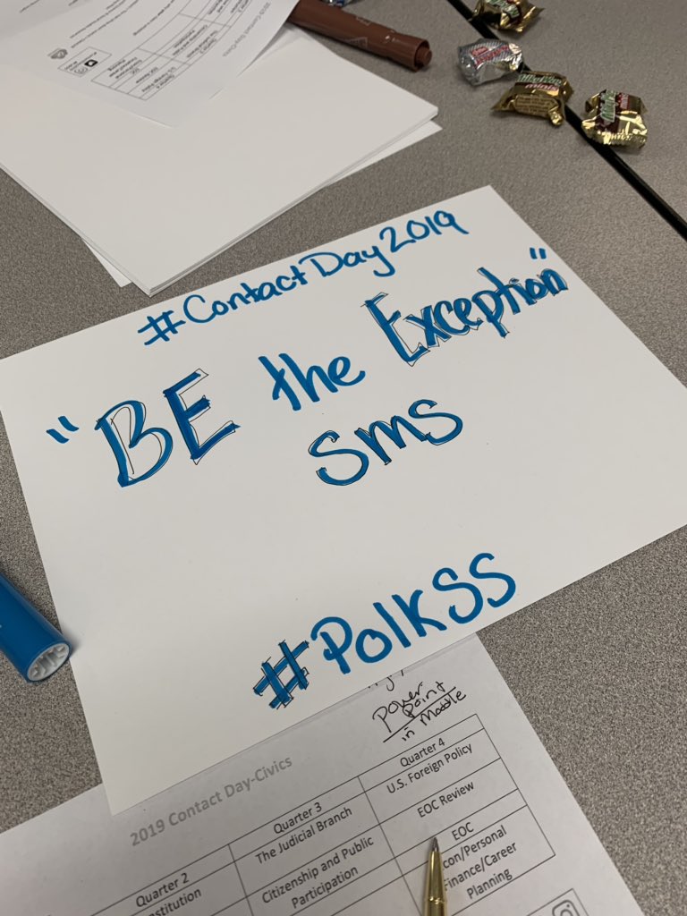 ClaraBAlford's tweet photo. Be the Exception #PolkSS #ContactDay2019 https://t.co/1nJldMkpNs