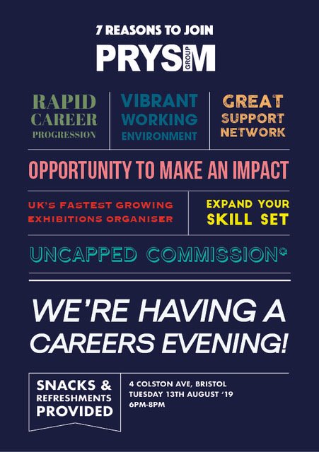 Looking for a new challenge?

Are you ambitious, hardworking and seeking an opportunity to grow in a professional and personal setting?

Prysm Group will provide you a platform where hard work is recognised - and rewarded!

Call 0117 929 6094 or DM to book your place #Bristol