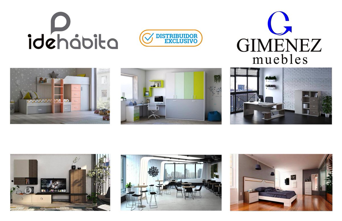 MueblesGimenez's tweet photo. Distribuidor oficial de IDEHABITA:

Muebles Giménez en Plasencia (Cáceres) es el nuevo distribuidor oficial exclusivo de la firma de mobiliario IDEHABITA.
Salones, Dormitorios, Dormitorios Juveniles, Mobiliario para instalaciones y mucho más..... https://t.co/OfXbYIL7u5