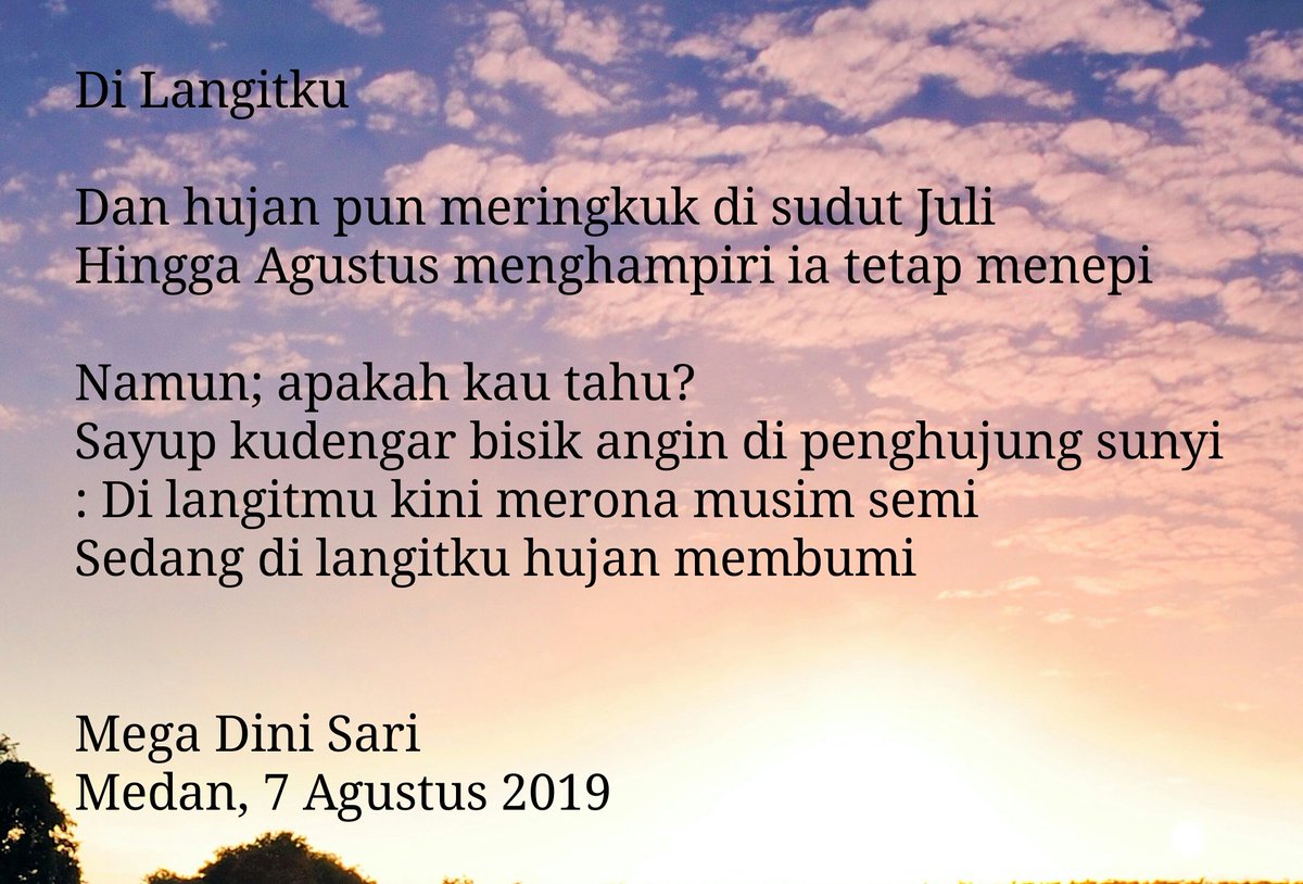 megadinisari's tweet photo. إِنَّ مَعَ الْعُسْرِ يُسْرًا

#puisi
#poem
#poetry
#mypoem
#mypoetry https://t.co/cf0a6BfhPe