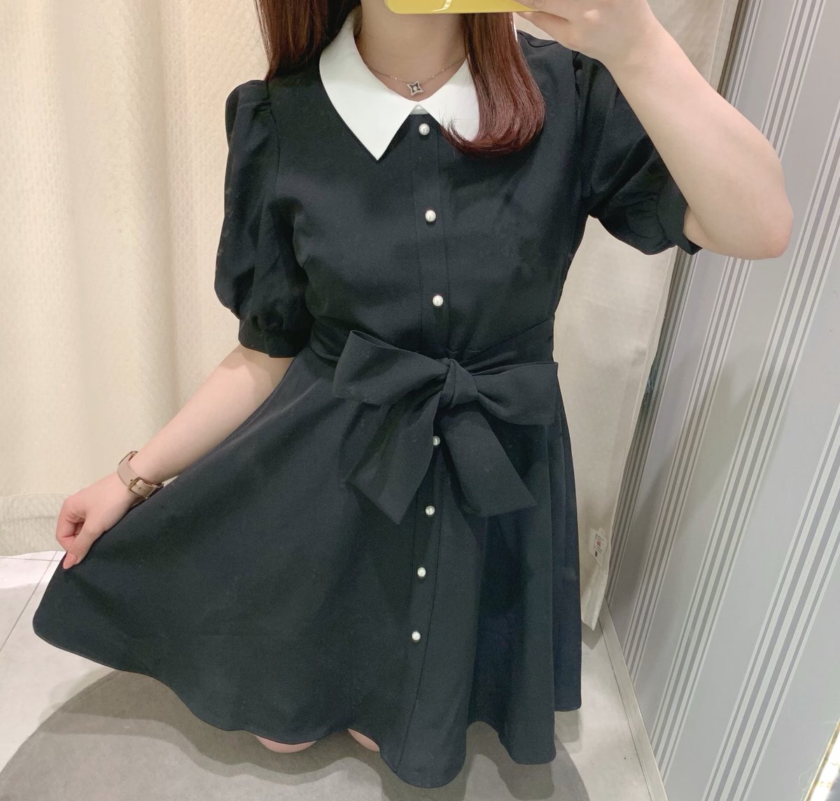 Anmille No Twitter 新宿ルミネエスト店 パールボタン襟op 大人気の襟付きワンピース Blackのお色味は襟やパールボタンが 目立って上品な印象になります ﾟ リボンを前で結ぶとより 可愛らしい印象に 今なら2buy10 Offです 7 900 Tax T Co Rx2gm1lbsa