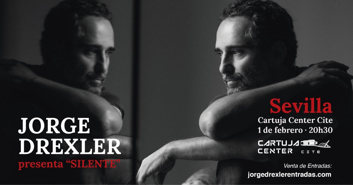 CartujaCenter's tweet photo. 🔹JORGE DREXLER🔹

@drexlerjorge presenta #SILENTE en nuestra casa @CartujaCenter 🤫

📅Sábado, 1 de Febrero.
🕰20:30 horas.
📍Cartuja Center Cite. Avda. Leonardo da Vinci, 9. Isla de la Cartuja. Sevilla.
🎟 Entradas a la venta en https://t.co/Rgi6eavzq2 o https://t.co/49LPpRQHGy https://t.co/YnQkraejT5