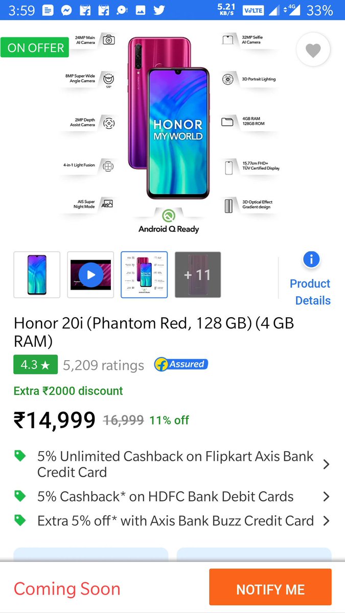 THEMURTUZA's tweet photo. @HiHonorIndia #RedWish
#HONOR20i
๐น I want "Honor 20i (Phantom Red, 128 GB)"
I want it because this is the most beautiful color of any phone I've ever seen, this Red Gradient look is us breathtaking.
https://t.co/yaRYyToSqX
๐น Join 2 WIN ๐ ๐น
@sandipdey_
@geetztandon
@alokg_81
@sd12dec https://t.co/QTkbVhdSLq