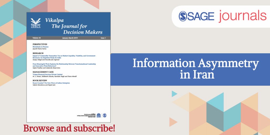 Sage Publications Examine The Impact Of Ownershipstructure And Disclosure Quality On The Informationasymmetryphenomenon Read Cite And Share Vikalpa The Journal For Decision Makers Iima Joshyjacob Vikalpaiima T Co