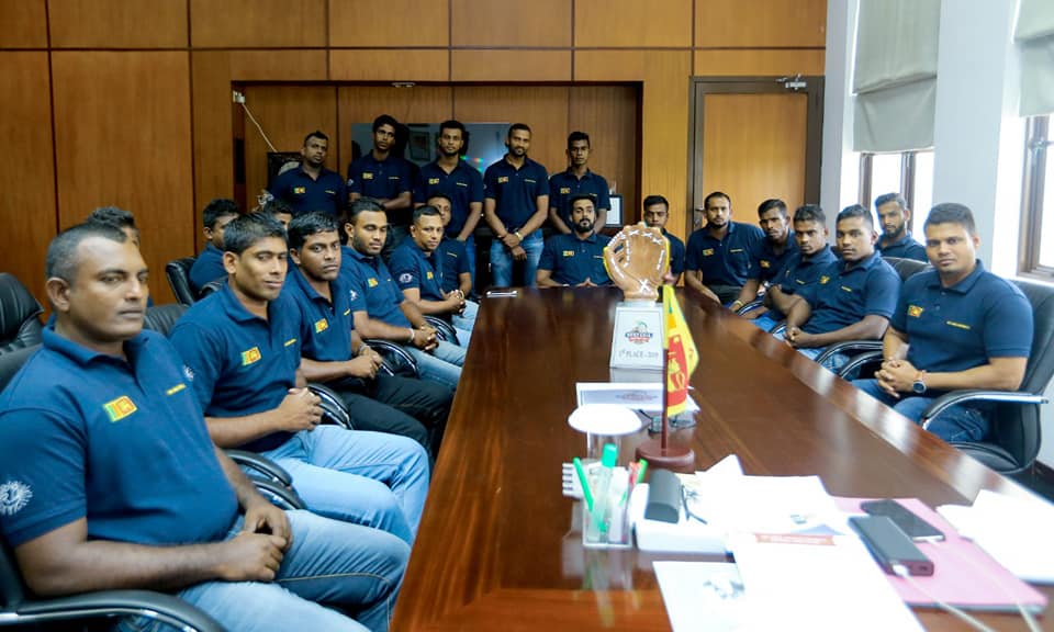 slabsa1's tweet photo. Harin Fernando, Minister of Sports felicitated the Sri Lanka Baseball team today at the Sports Ministry after they were crowned Champions of the West Asia Baseball Cup 2019. https://t.co/noJ9I0oNDO