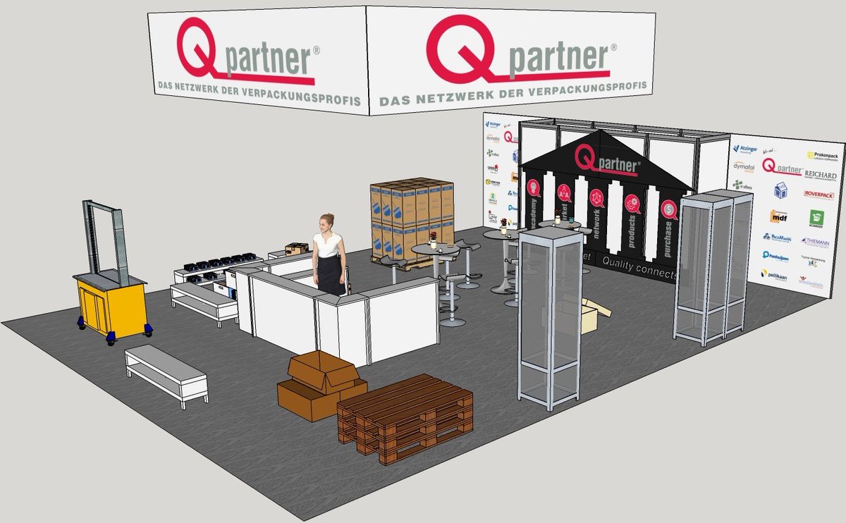 Die Vorbereitungen zur #Fachpack laufen. Die Qpartner zeigen viele Entwicklungen zu #Optimierungen, #Einsparung,  #Nachhaltigkeit, #Vermeidung von Verpackungen. Halle 7a, Stand 628
