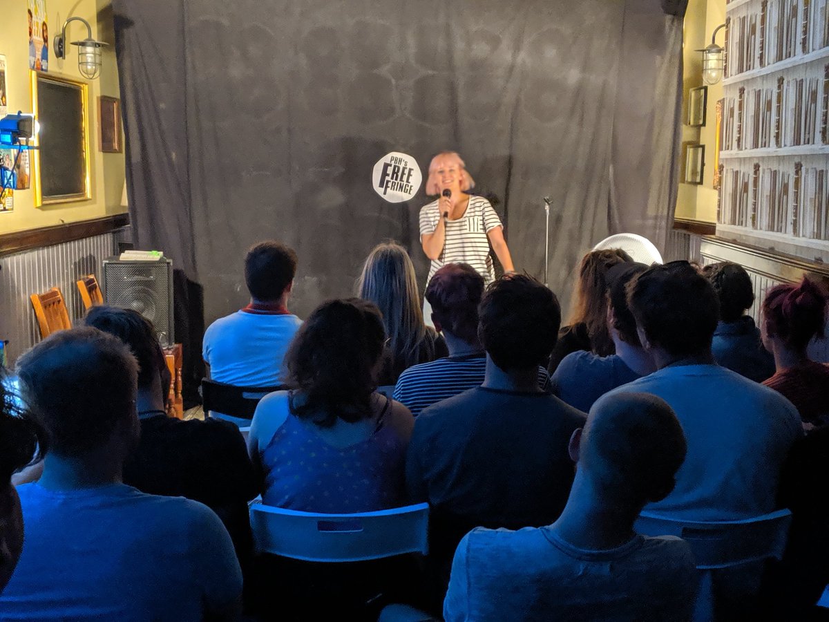 AidanMcComedy's tweet photo. The hilarious @ahoppetrop smashing it in front of a packed crowd! We're at @SouthsiderEdin 1745 every day for the next two weeks, don't miss out.
#edinburghfringe2019 #freefringe #pbhandbook #pbhfreefringe @thefreefringe https://t.co/M6qdshK2Vx