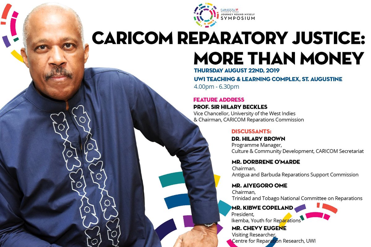 It is a great privilege to be apart of this Panel discussion with such great minds, on a topic of such importance at Carifesta XIV in Trinidad 🇹🇹 this year. It is very important that we continue the discussion on Reparations, it is  major part of the repairing process!!