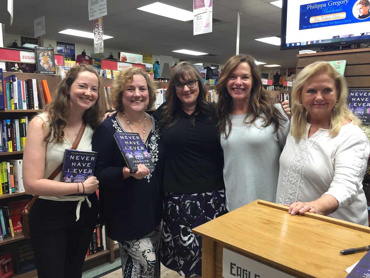 ToriLWhitaker's tweet photo. Wonderful launch party last night with @JoshilynJackson and her former students @kellyquindlen, @KHaysdeMuga and me (and Joy!). So many great writers in one room😮 And Joss, you utterly captivated the crowd— I can’t wait to discover your character’s secret past! #NeverDidIEver 😬 https://t.co/71EXDJa0az