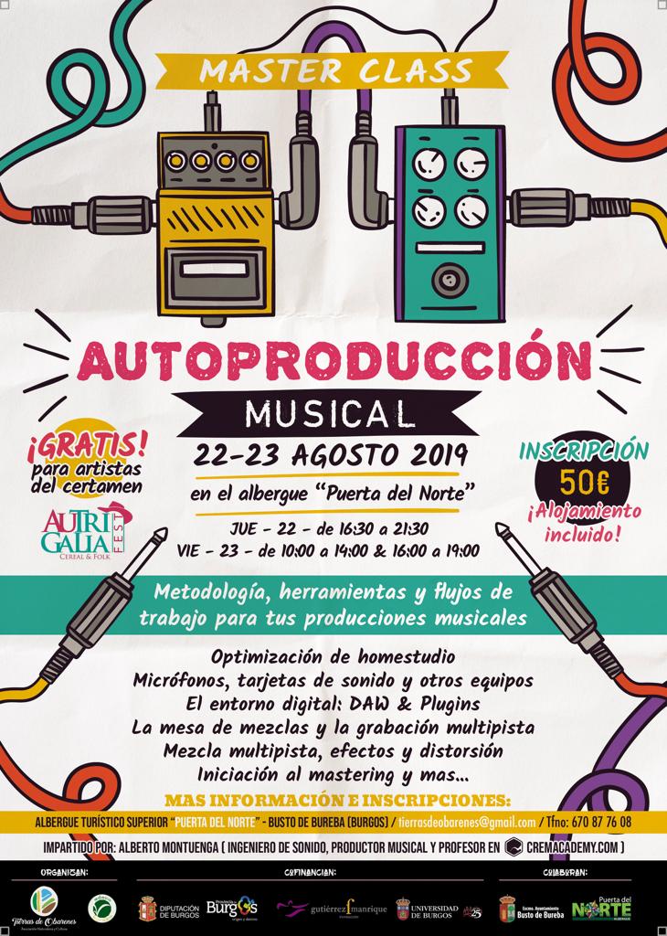 Para que lo amantes de la música puedan aprender a producir sus propios temas musicales 
También podrás disfrutar del <a href="/AutrigaliaFest/">AuTrigalia Fest</a>  si realizas este curso intensivo
<a href="/musicafolk_/">Música Folk</a> <a href="/AdecoBureba/">Adeco Bureba</a> <a href="/CulturaBur/">Cultura Burgalesa</a> <a href="/Fundcajaburgos/">Fundación Caja de Burgos</a> <a href="/fundacionO2/">Fundación Oxígeno</a> <a href="/Musincronizados/">Musincronizados</a>