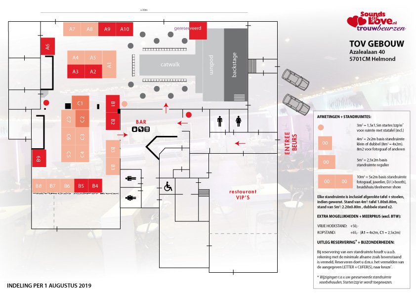 BIJNA DE HELFT VAN DE STANDS ZIJN AL VERKOCHT! 🤩#TROUWBEURS + #BRUIDSSHOWS 26/27 OKT #HELMOND!

Bent u als trouwleverancier geïnteresseerd in deelname, laat het ons weten en we sturen u een inschrijfformulier.