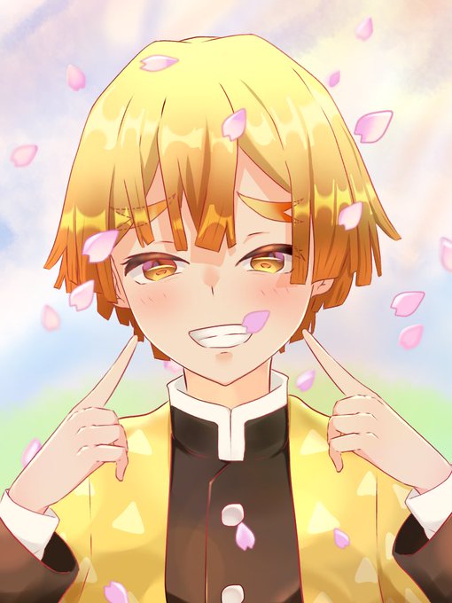 フィーさんがTwitterに投稿した我妻善逸(鬼滅の刃)のイラスト。