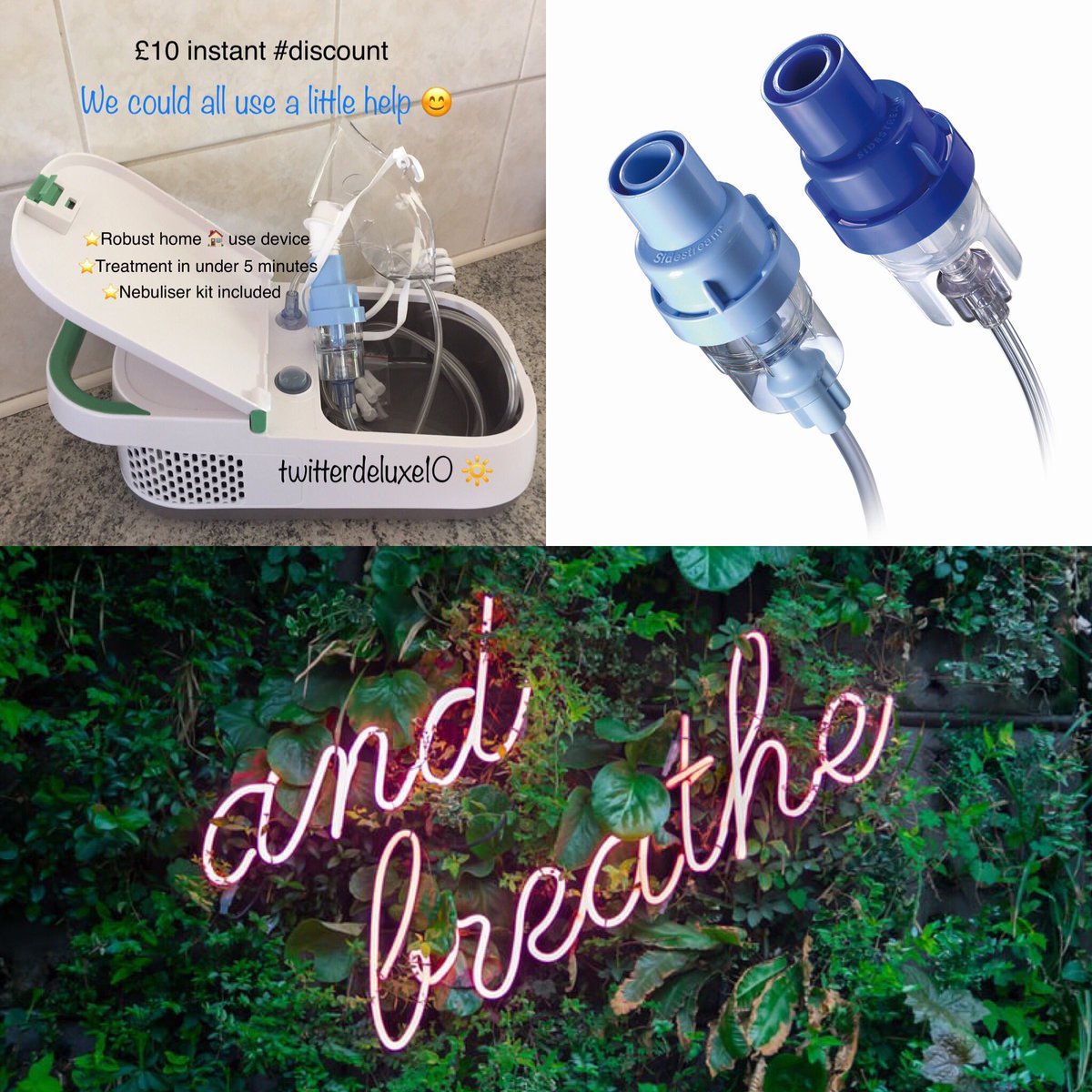 evergreennebs's tweet photo. #WednesdayWisdom Proven Sidestream #technology increases output flow meaning faster treatment times. And with a ยฃ10 #twitterdiscount you can enjoy #WellnessWednesday anyway you #wish ๐ง๐ปโโ๏ธ https://t.co/USirDZp7QW ๐#nebuliser #lungdisease https://t.co/vWgU6HEhIr