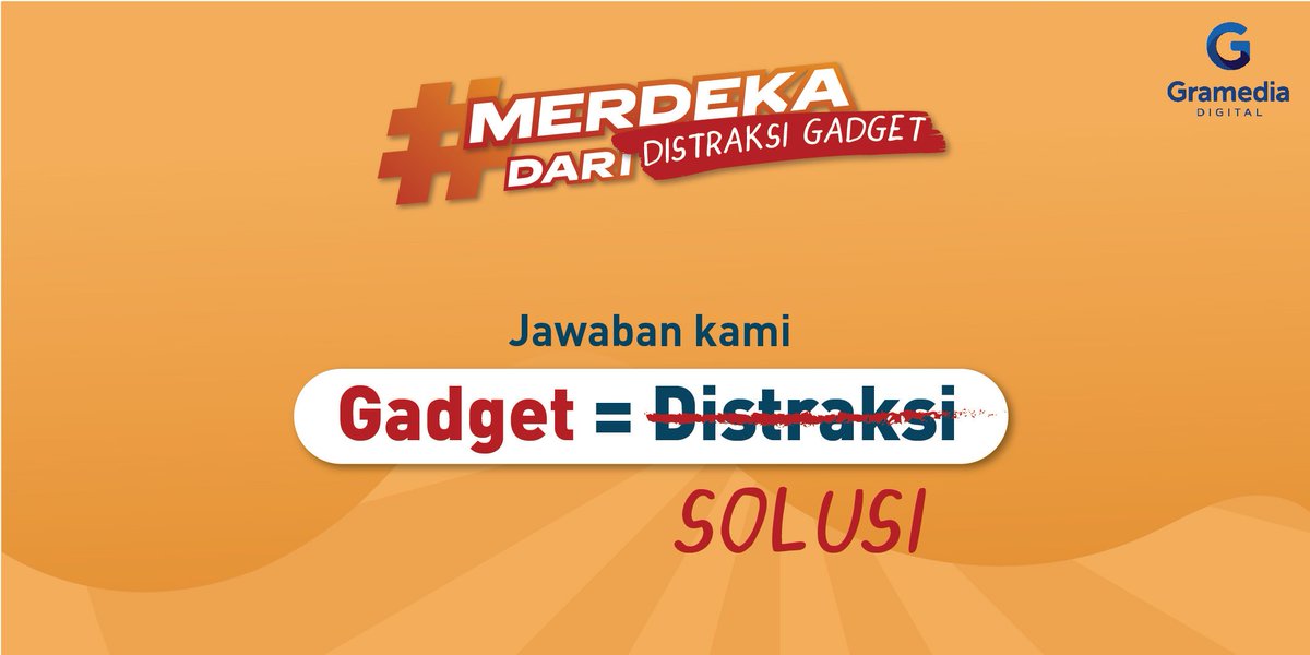 gramediaebooks's tweet image. Sebetulnya nggak selalu begitu sih... Kalau targetmu adalah untuk membaca lebih banyak buku, gadget bisa jadi solusi. Karena semua bukumu kini bisa diakses dari gadget!
.
Jadi, perkara baca buku, nggak ada alasan lagi kamu blm #MerdekaDari distraksi gadget ya @depicha_P 😉!
