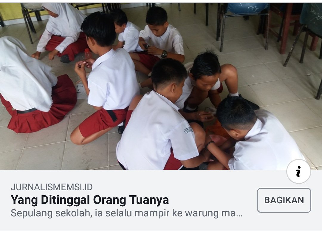 Yang Ditinggal Orang Tuanya
bit.ly/2YuYPzD. oleh Martina Eka Desvita Siregar. 
<a href="/Kemdikbud_RI/">kemdikbud go id</a>, @Kemristekdikti, <a href="/kempanrb/">Kementerian PANRB</a> 
#DedikasiTulusSM3T
#PPGMewujudkanGuruProfesional
#AlumniPPGSM3TBersinergiMengabdi
#MasyarakatSM3TIndonesia
#JURNALISMEmsi