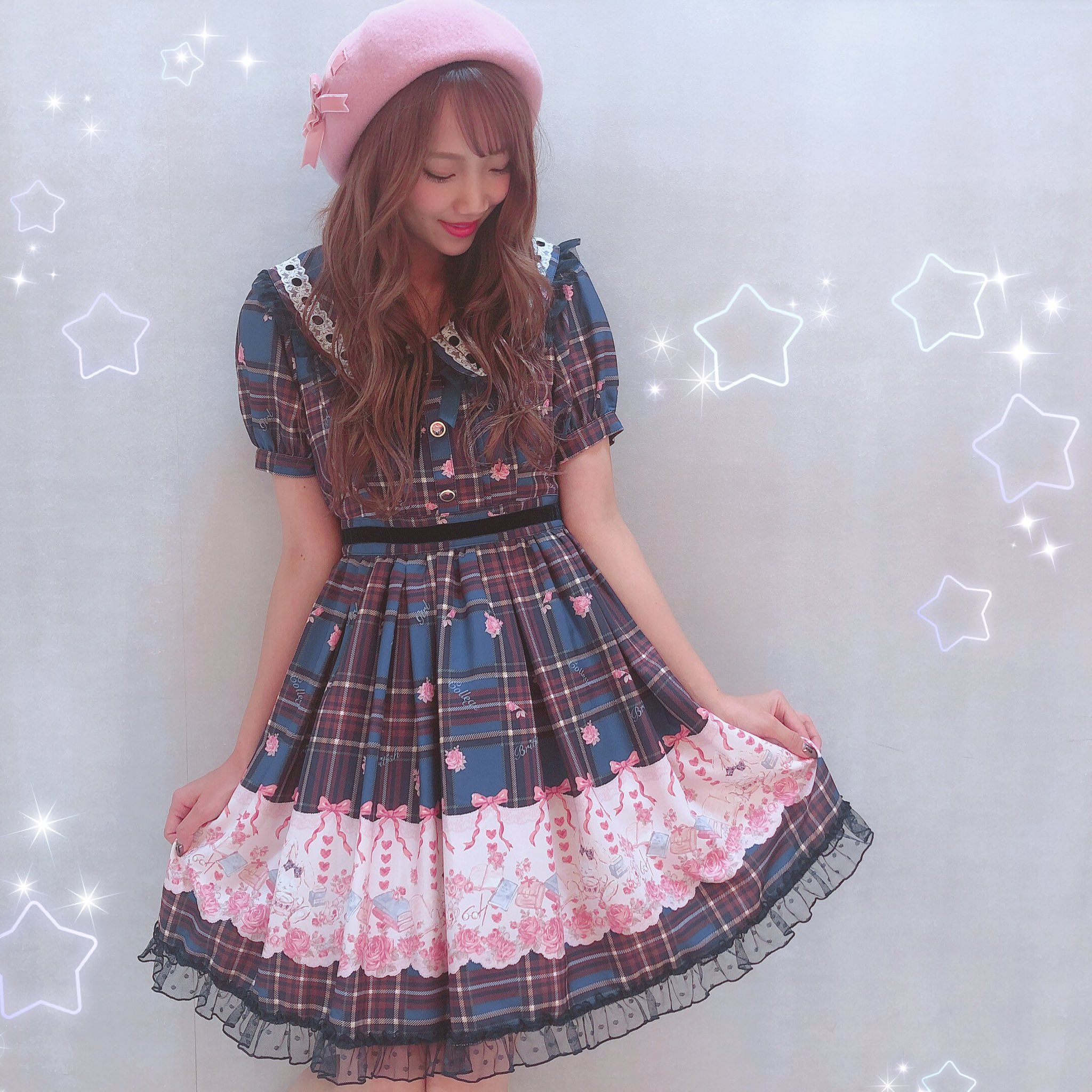 2022年限定カラー LIZLISAうさぎ柄チェックワンピース - 通販 - ns1