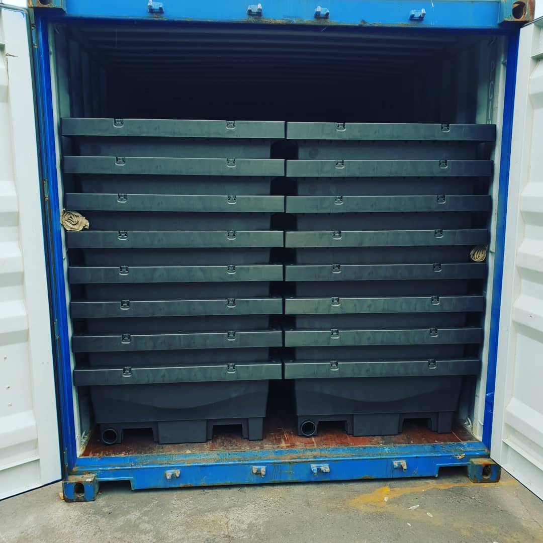 Biofilta's tweet photo. 80 innovative self watering, modular #Foodcubes ready to go to Tuvalu. Working with @dfat and @dfat_iXc this #AustralianAid product will help grow food locally to increase nutrition, decrease imported food and grow food above the salty ground. Recycled plastic, no packaging! https://t.co/ORmoIz3F16