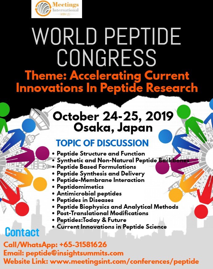 PeptideMeet's tweet photo. Get a chance to #publish your #abstract with unique #DOI number by joining  #Peptide 2019
#Submit your abstract through this link
https://t.co/dOYgiCJNiR
For more details visit us:https://t.co/7lDmBeTB16
Contact @ peptide@insightsummits.com
Call/WhatsApp: +6531581626 https://t.co/6XKBazHKY9