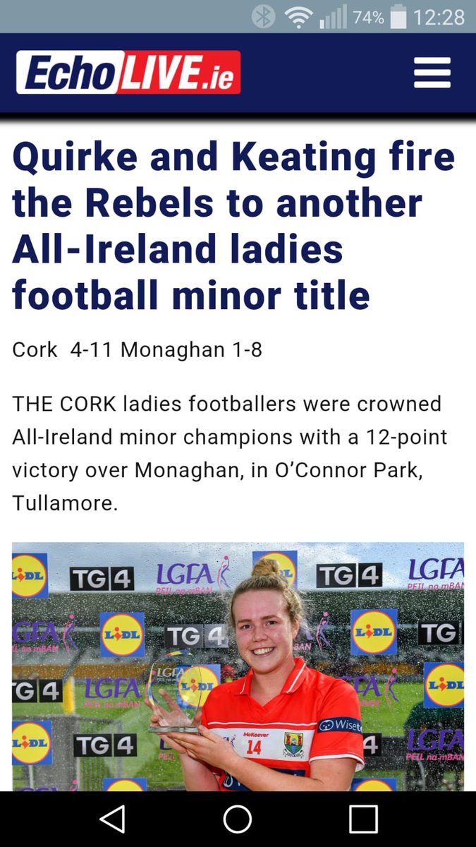 sciathnascol's tweet photo. @CorkLGFA @LadiesFootball @SouthernStarIRL @cnambnaisiunta Congratulations to @CorkLGFA on All Minor win #PrimaryGame #Firststeps https://t.co/9m50A11ABl