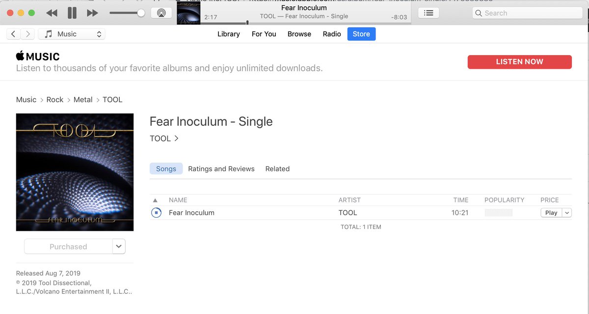 is this just a dream??!?!?!?  #tool2019 #tool <a href="/toolband/"> toolband</a> music.apple.com/us/album/fear-…