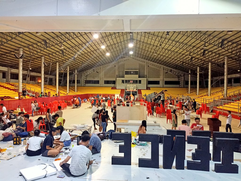 UNCpantograph's tweet photo. NOW HAPPENING: The UNC Sports Palace is filled with busy STEM 12 students preparing for the Science Fair 2019, to be held on Aug. 8-9 at the same venue. https://t.co/x5VscHQchH