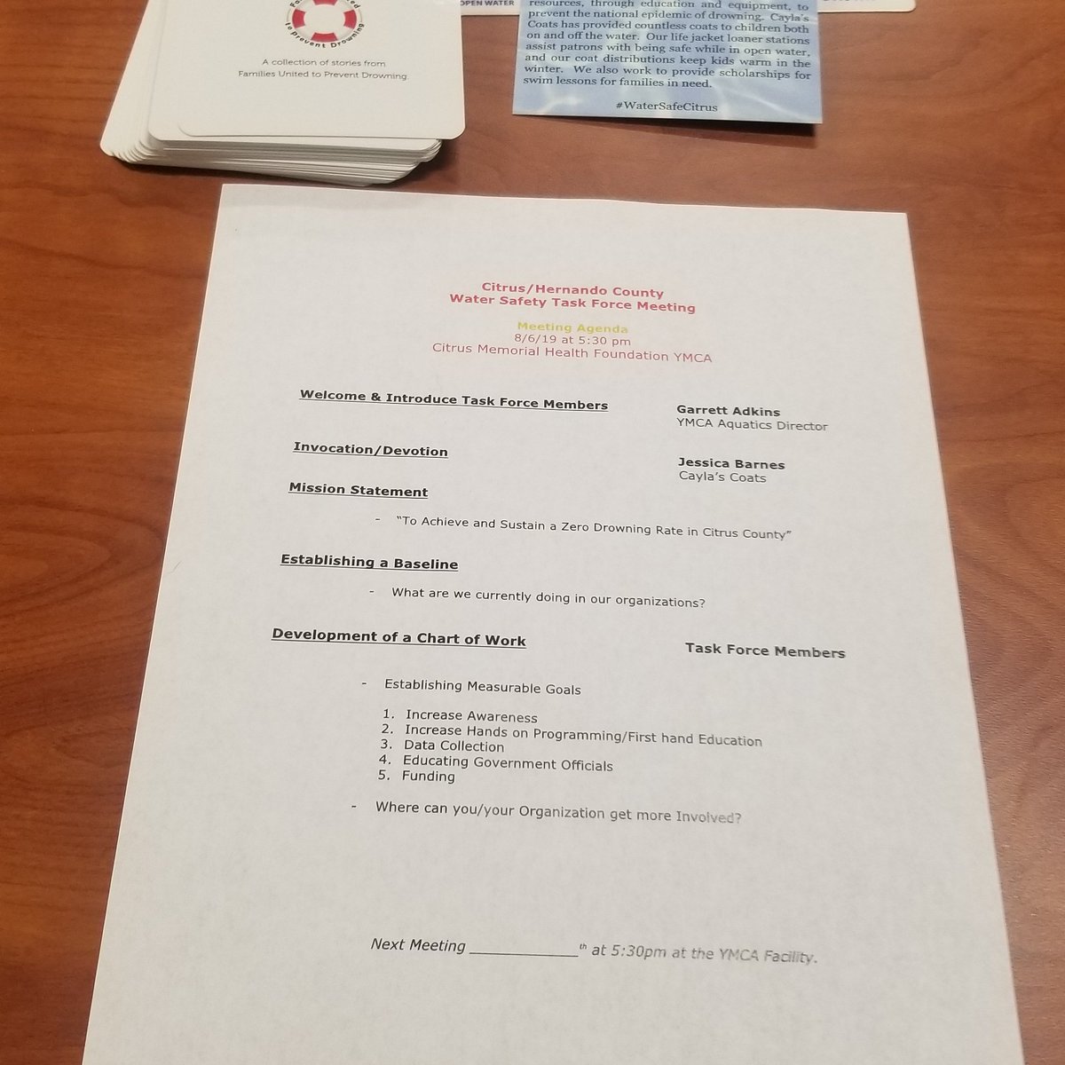 CaylasCoats's tweet photo. Along with Citrus County YMCA we held  our 1st Citrus/Hernando Counties Joint Water Safety Task Force.  @SheriffCitrus @circuscounty @citruschamber @drownalliance @citrusbocc @anthony_seguin #NotOneMoreDrowning #WaterSmartFlorida #PlaySafeCitrus #WaterSafety https://t.co/FyTAhvt0vg