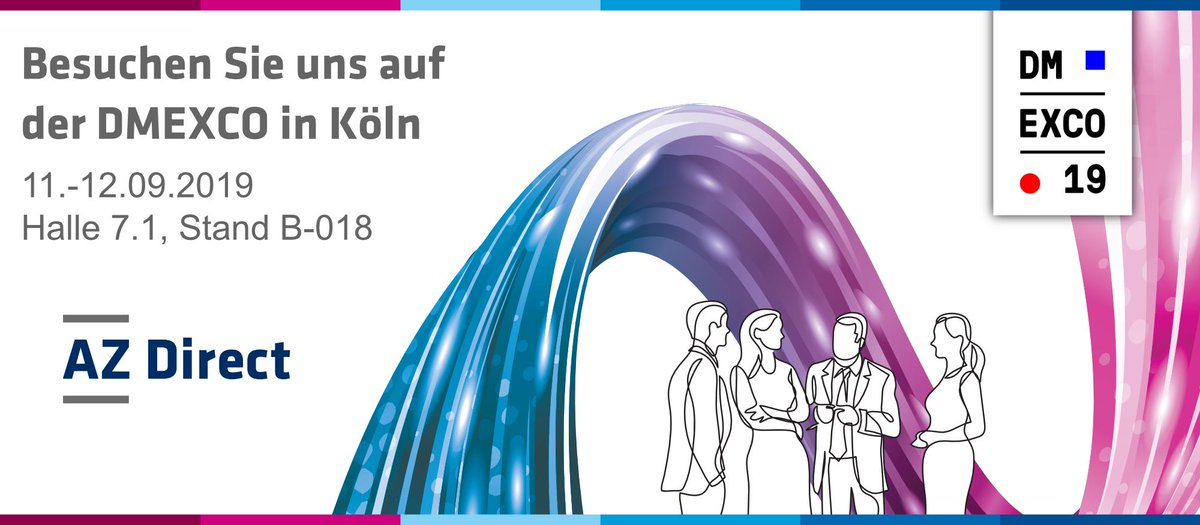 eduardmesares's tweet photo. In genau 5 Wochen startet die #DMEXCO! Besucht die #AZDirect in Halle 7.1 am Gemeinschaftsstand B-018 der @BPrinting_Group. Auch mit dabei: Die Kollegen der @deutschlandcard, #Campaign und #VIME. Mehr Infos gibt es hier: https://t.co/oqrvUPXwuu  @dmexco #BPG #OneBPG https://t.co/UauYGsptDR