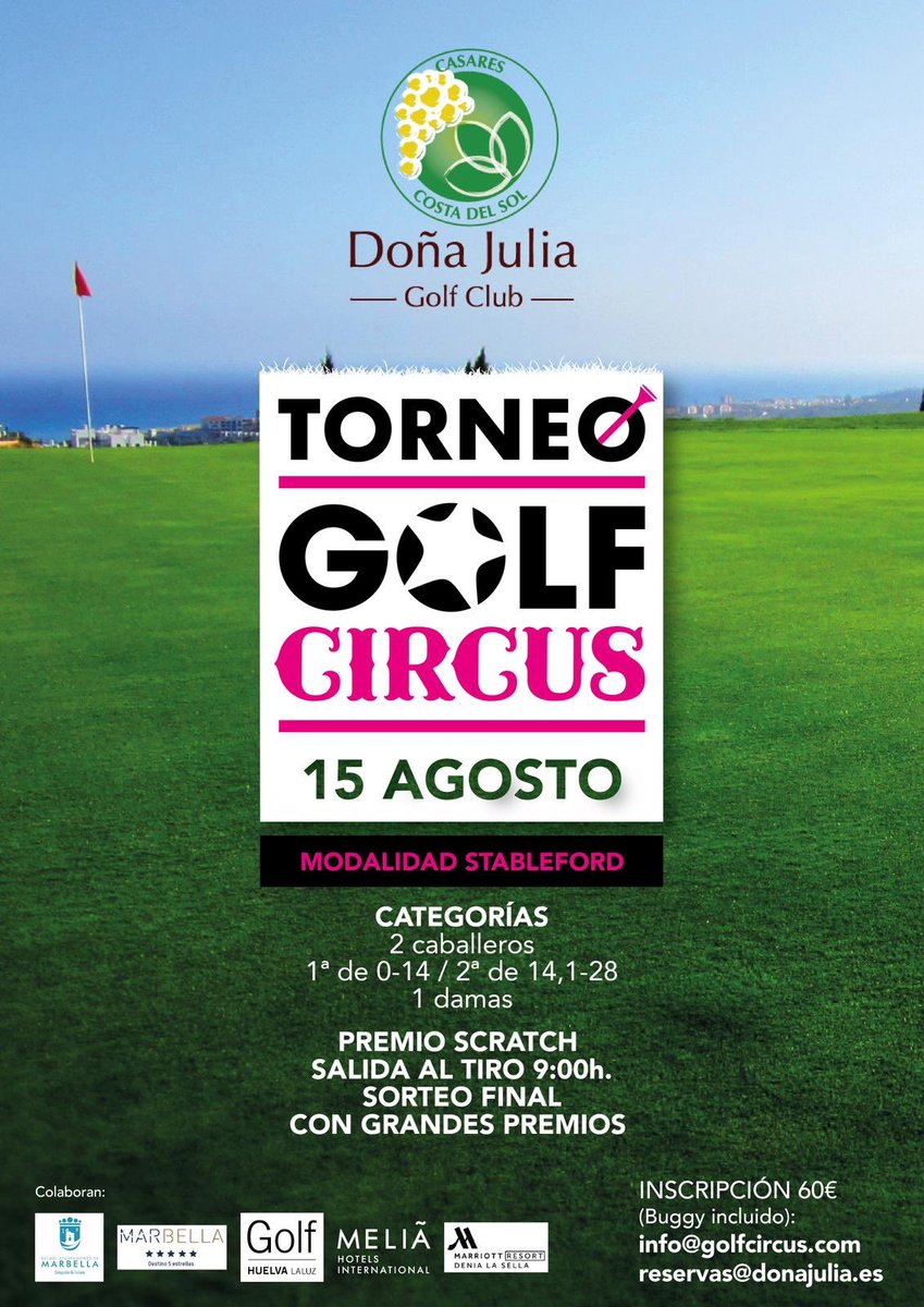 GolfCircus's tweet photo. Todavía no te has apuntado? Tenemos mucho preparado y no te lo puedes perder. Welcome pack para todos los participantes, noches de hotel+green fee, trofeos y material Wilson. Además de una degustación de jamón y cóctel en la entrega de premios. https://t.co/8UeBWMqeE9