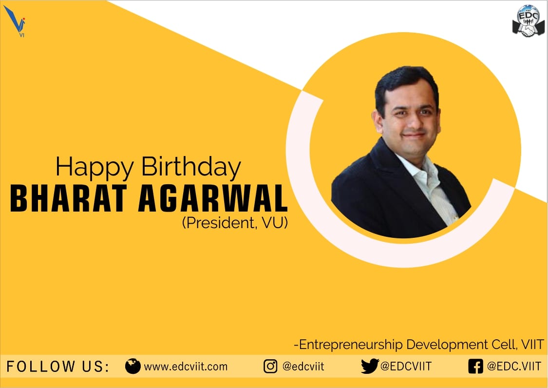 edcvit's tweet photo. He is Generous.
He is Caring.
He is Humble.
He is Insightful.
He is our constant #Motivation, he is our pillar of support. 
Happy birthday to one of the most visionary man, Mr. @BharatAgarwal81. EDC VIIT extends warmest regards on this special occasion.
#WednesdayWisdom #ThankYou https://t.co/JzdURL86kA